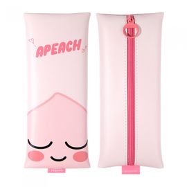 Kakao Friends Character Face Flat Pencil Case | Slim & Lightweight Portable Pouch | Generous Storage | Made in Korea